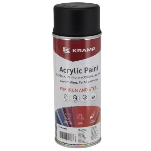 LAKIER W SPRAYU 400 ML CZARNY MAT AKRYL SZYBKOSCHNĄCY ODPORNY NA ŚCIERANIE