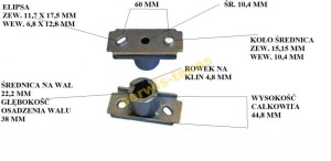 PIASTA NOŻA NAC XG410S 22,2MM WYS. 44,8MM