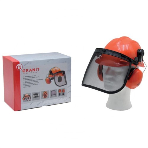 KASK OCHRONNY SŁUCHAWKI OCHRONA TWARZY GRANIT KPL