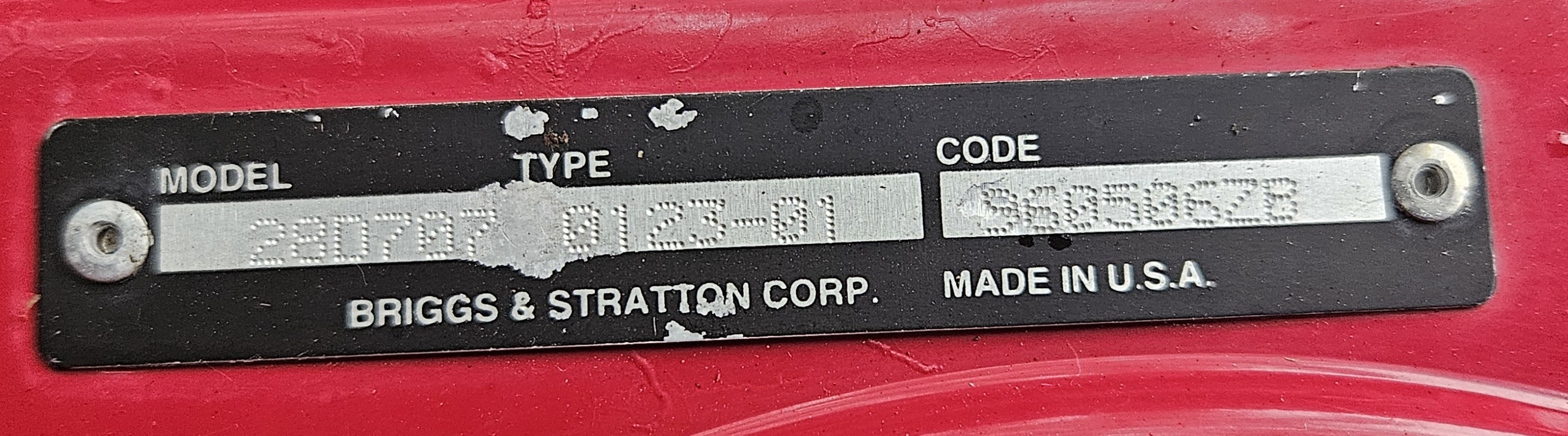 Numery silnika Briggs&Stratton