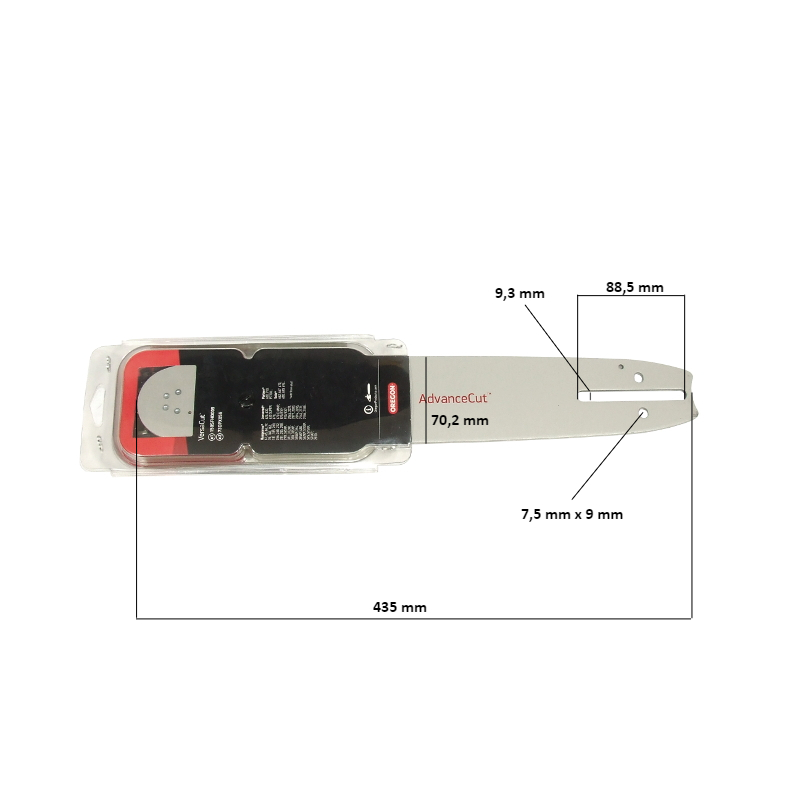 Zestaw Oregon prowadnica + łańcuch 158SFHD009 38 CM wymiary