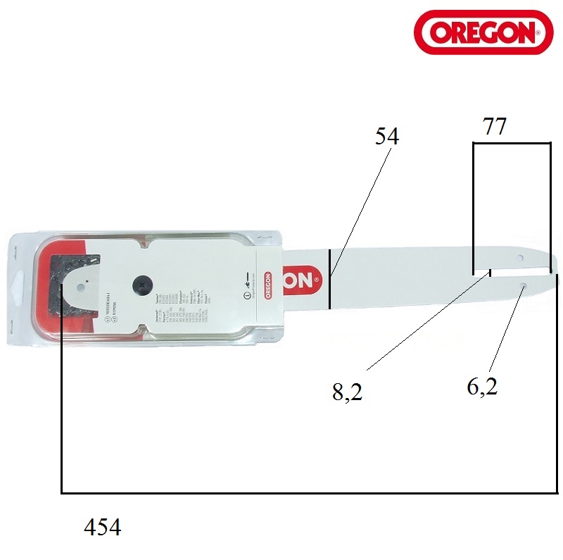 Zestaw Oregon prowadnica + łańcuch 160SDEA041 40 CM wymiary