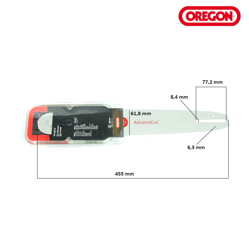 Zestaw Oregon prowadnica + łańcuch 160SXEA041 40 CM wymiary