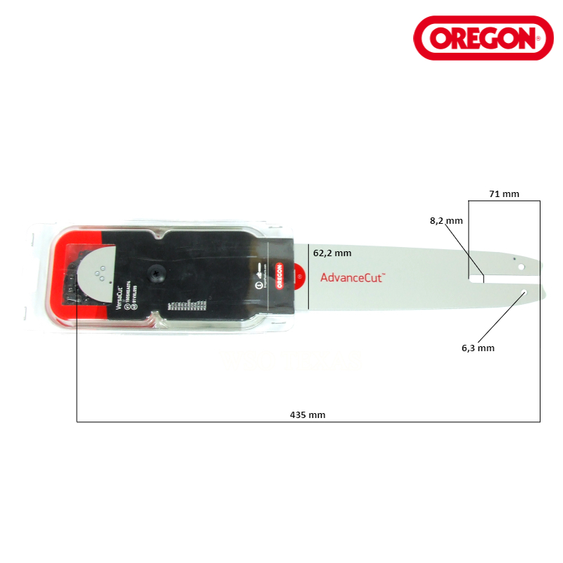Zestaw Oregon prowadnica + łańcuch 160SXEA074 40 CM wymiary